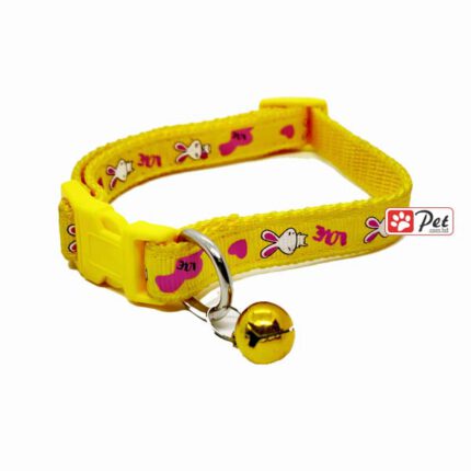 Adjustable Collar with Pendant Bell for Cat & Puppy - Bunny Print